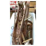 Tub of primitive saws, etc