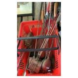 Tote of campfire utensils