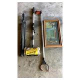 Tripod, wash brush, grabber, wall hanging,