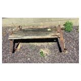 Primitive buggy seat, outdoor decor