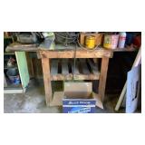 Wood work bench, contents except welder and shelf