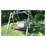 Rustic bench swing