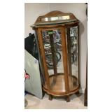 Curio Cabinet Glass Shelves Mirrored Back 64" T x