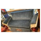 Ford Fairlane sofa, 69" length, plush blue, on