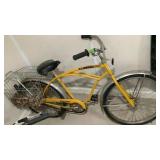Schwinn Bike Yellow and Double Baskets
