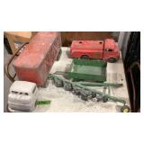 Blue tub with metal toys