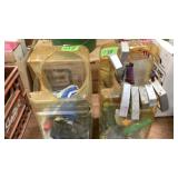 2 containers garage tools, clamps, etc