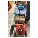 Yard works gas blower on wheels