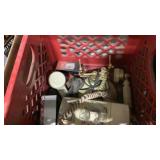 Milk crate of caster wheels, phones