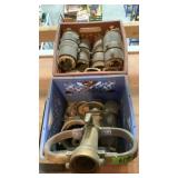 Fireman hose brass connectors and nozzle in 2