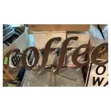 Metal coffee sign