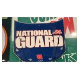 Nascar National Guard metal sign, hood shape