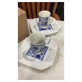4 cups, 3 saucers marked Japan