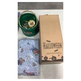 Avon Halloween fiber optic witch, dust pans,