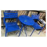 Blue Patio Chairs and Table