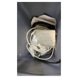 Old irons, waste basket (no lid), garden shoes,