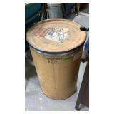 Empty cardboard barrel