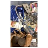 Large tub of misc electrical, plumbing, lug nuts,