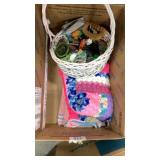 partial French horn, Afghans, basket with key