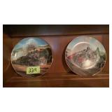 This shelf only, railroad themed collector plates