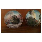 This shelf only, railroad themed collector plates