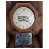 Ice House Beer Advertising With Clock