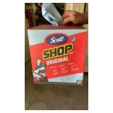 Partial box of shop cloths