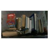 Books and luggage painted with train scenery