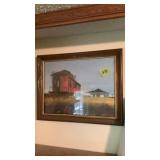 Train Car and House Wall Print