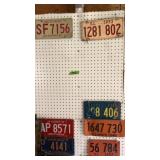 2 vertical rows of license plates