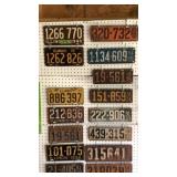 2 vertical rows of license plates