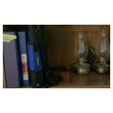 Contents of this shelf only: hurricane lamps,