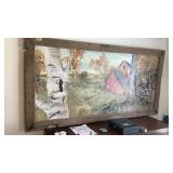 Canvas Hand Painted Barn With Bar Wood Frames 74