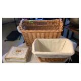 Magazine basket and basket with liner, cigar box,