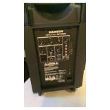 Samson XP108W audio equipment on wheels, with