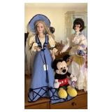 2 Franklin heirloom dolls (on stands), Mickey