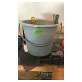 Plastic bucket ,paint can, screw drivers