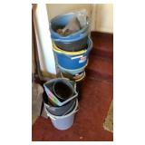2 stacks of buckets
