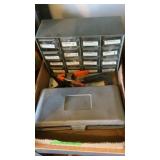 Small clamps, hardware bin and bit/socket set