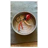 Oil drain pan with filter wrenches