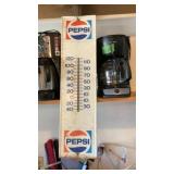 Pepsi advertising thermometer, metal 7"w x 28"t