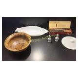 Airguide Thermometer Set, Bird Salt Shakers, Milk