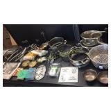 Cooking Ware, Silver Plate, Corn Cob Holders, Etc