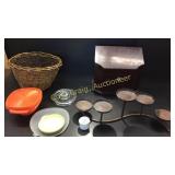 Whicker Basket, Jewelry, Candle Hold Etc