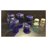 Blue Canister Jar Clear Jars
