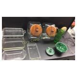 Clocks, Wire Racks, Cracker Jars, Pyrex Bake Ware