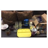 Home Decor, Blue Cups, Clear Glass, Etc