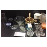2 Boxes Pf Misc Clear Glass, Coffee Maker, Etc