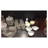 Clear Glass, Fire-King, Amber Yellow Fostoria