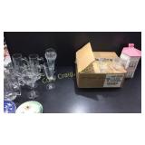 Clear Glass, Plates, Punch Cups, Cookie Jar